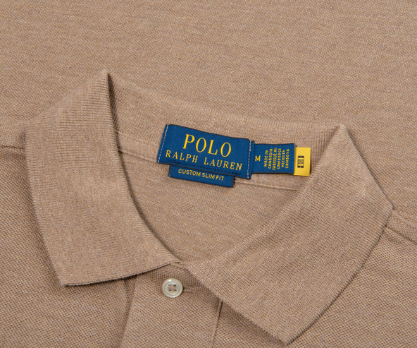 Polo Ralph Lauren Brown Heather Custom Slim Fit Polo Shirt
