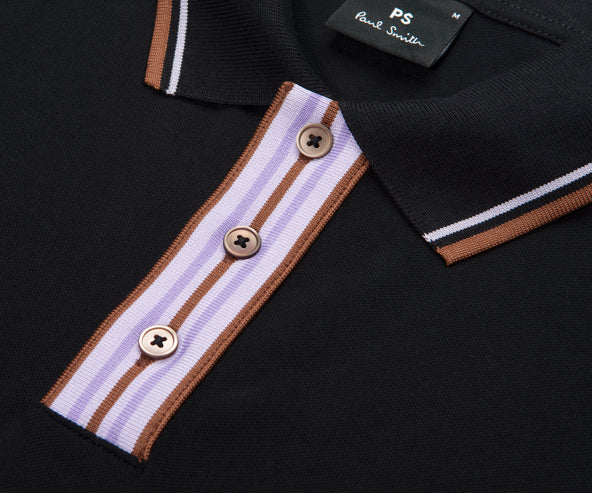 Paul Smith Black/ Purple Placket Polo