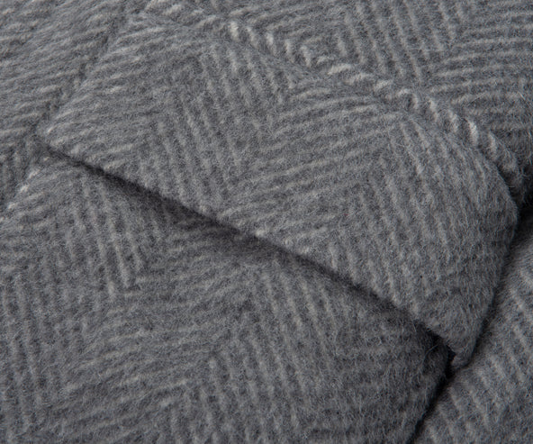 Boss Grey Herringbone Fluffy Bomber