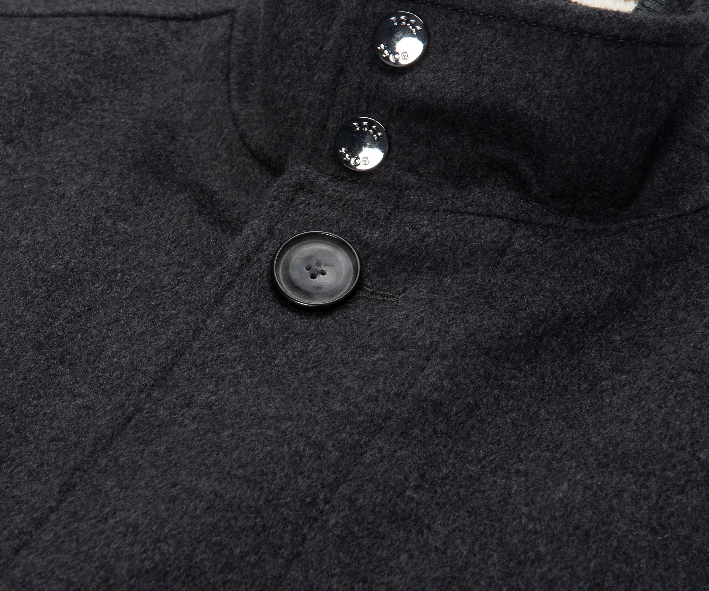Boss Dark Grey Woolen Overcoat