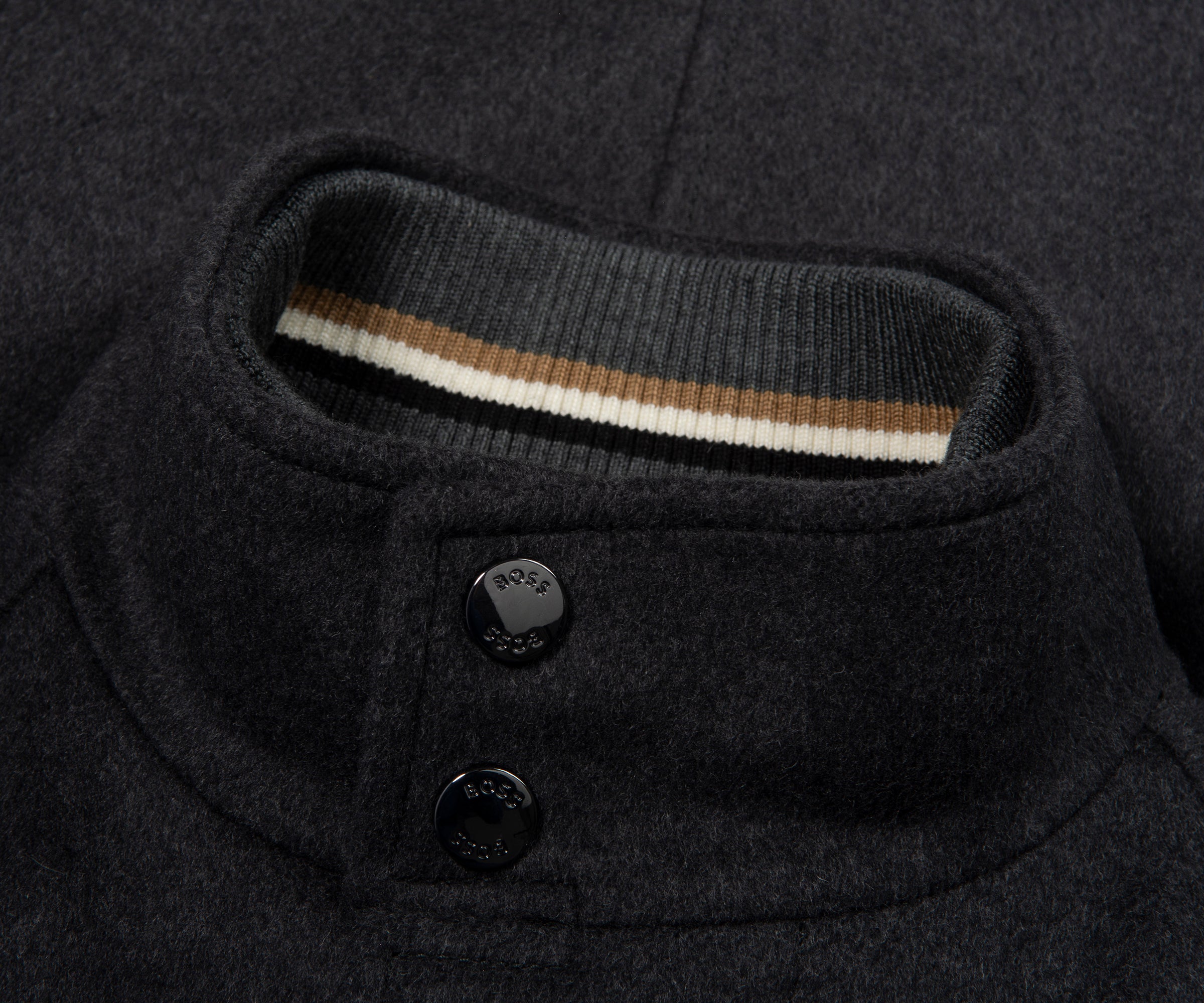 Boss Dark Grey Woolen Overcoat