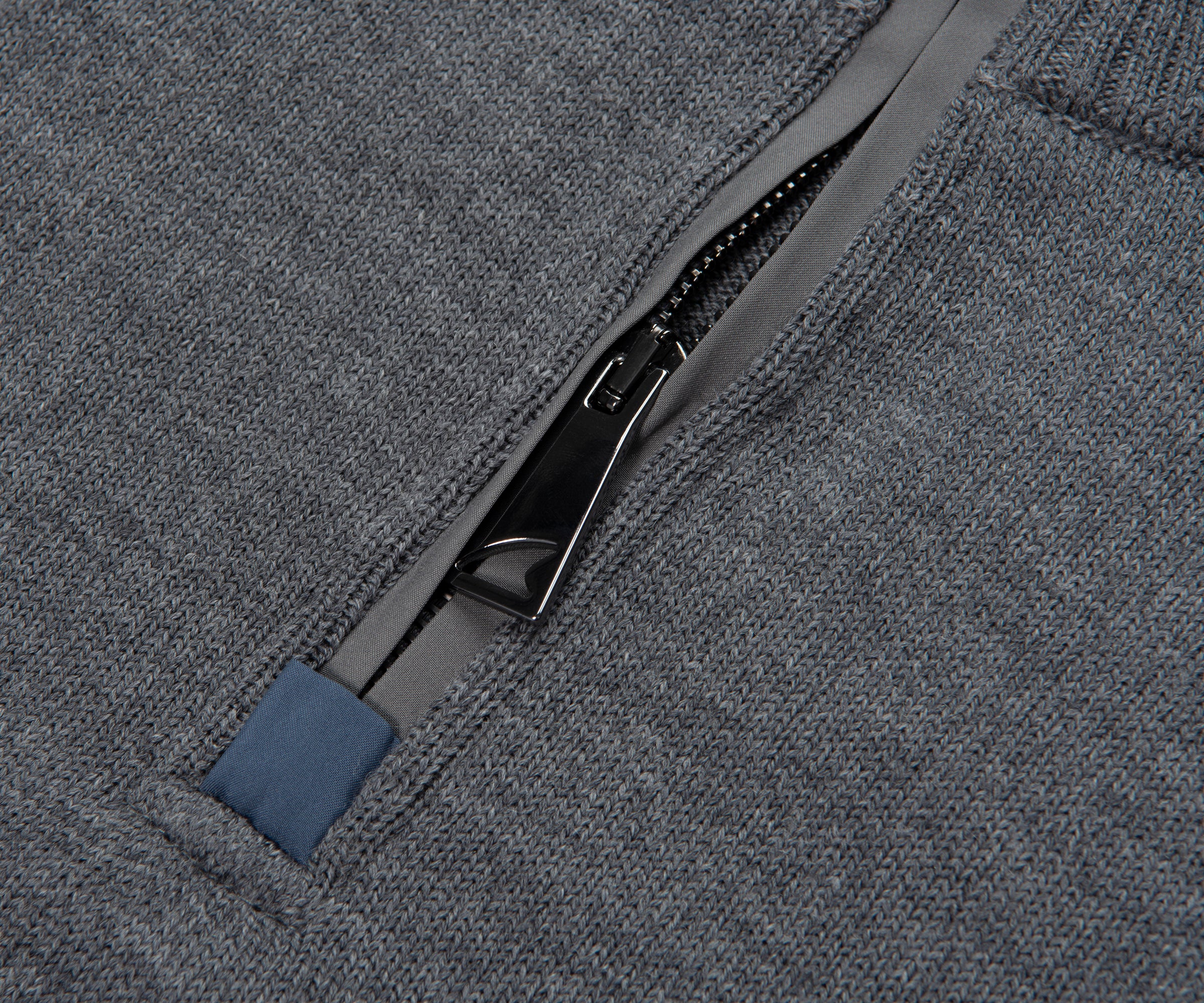 Paul & Shark Grey 1/4 Zip Knit Sweater