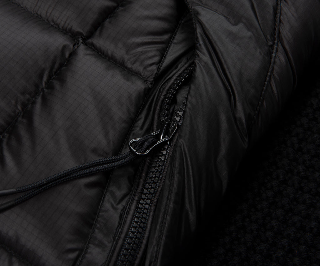 C.P. Company Black Merino Wool Goggle Hooded Puffer Jacket