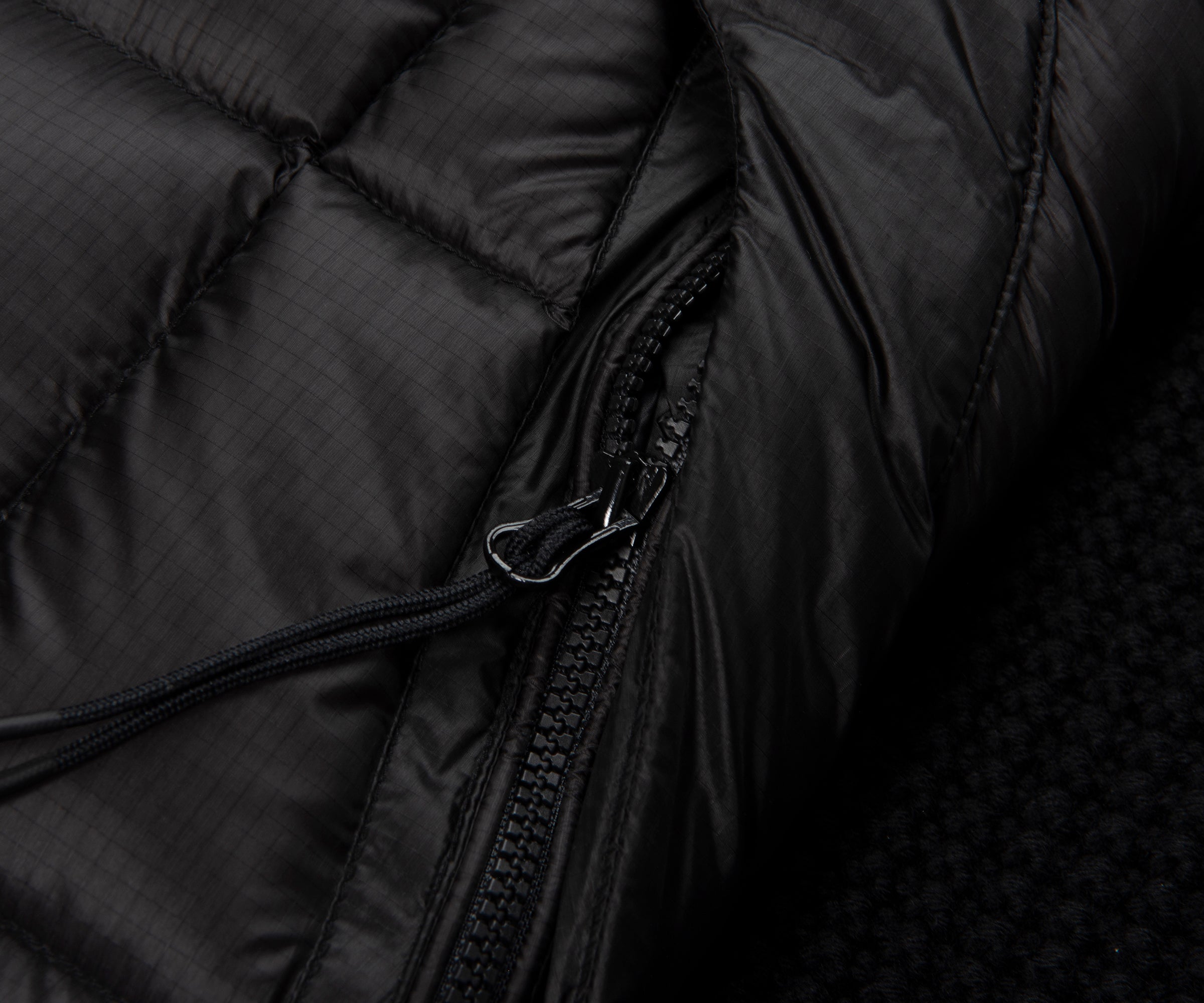 C.P. Company Black Merino Wool Goggle Hooded Puffer Jacket