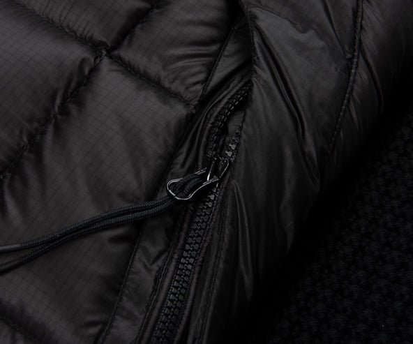 C.P. Company Black Merino Wool Goggle Hooded Puffer Jacket