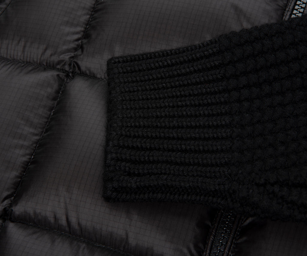 C.P. Company Black Merino Wool Goggle Hooded Puffer Jacket