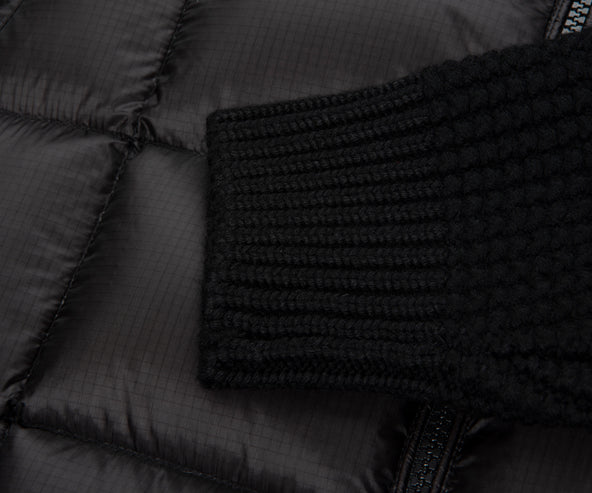 C.P. Company Black Merino Wool Goggle Hooded Puffer Jacket