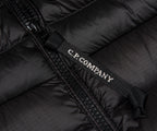 C.P. Company Black Merino Wool Goggle Hooded Puffer Jacket