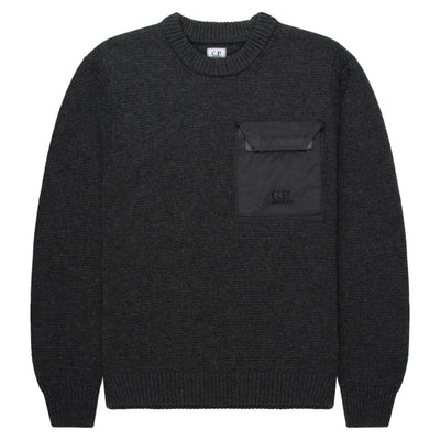 C.P. Company Grey Chest Pocket Knitted Sweater