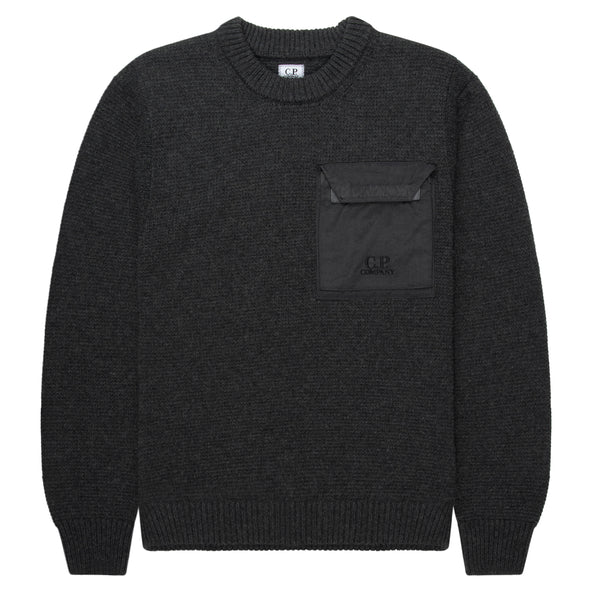 C.P. Company Grey Chest Pocket Knitted Sweater