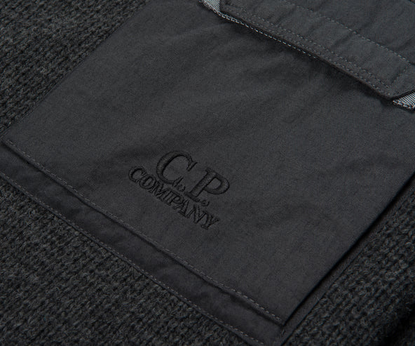 C.P. Company Grey Chest Pocket Knitted Sweater