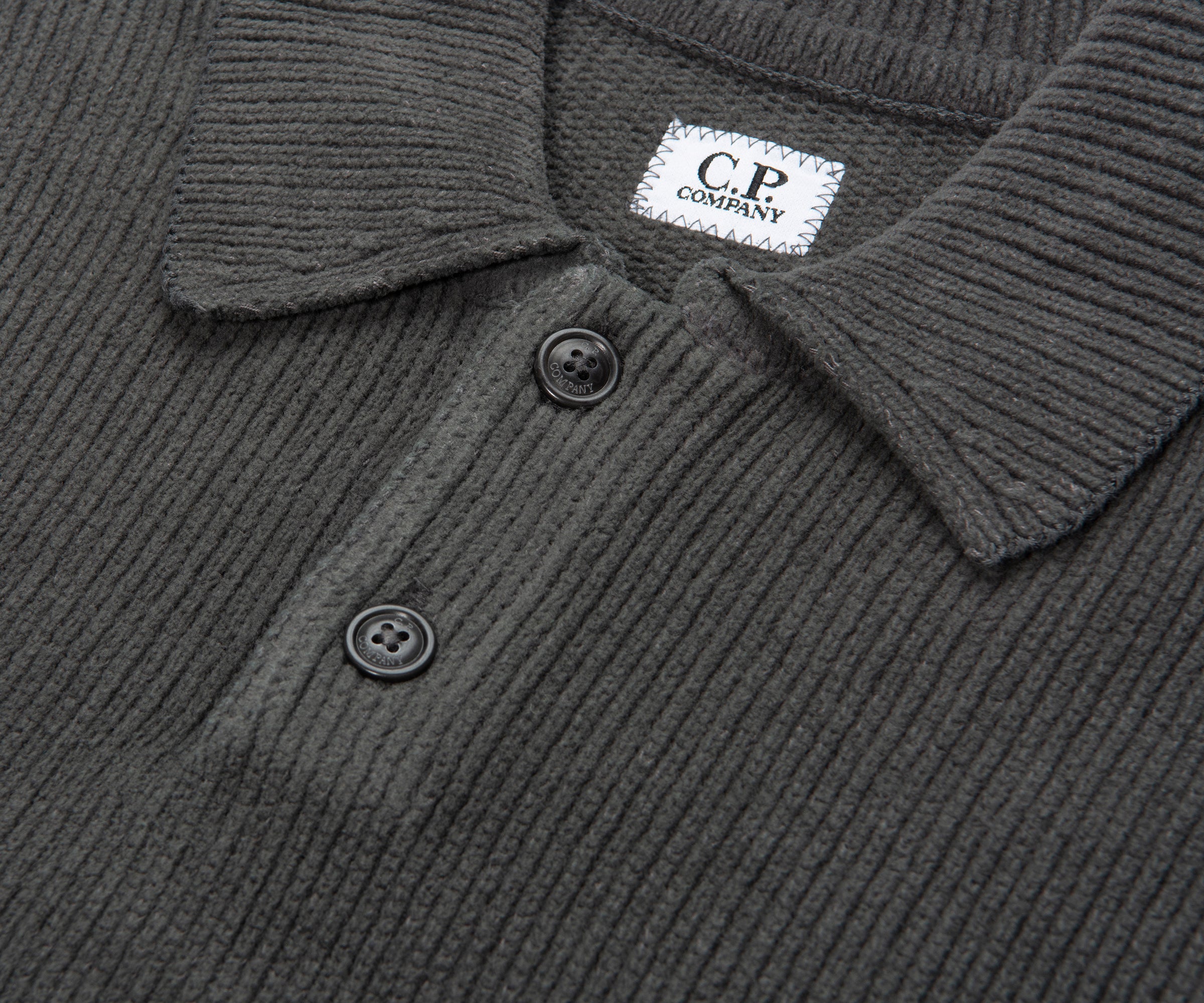 C.P. Company Grey Heavy Knitted LS Polo