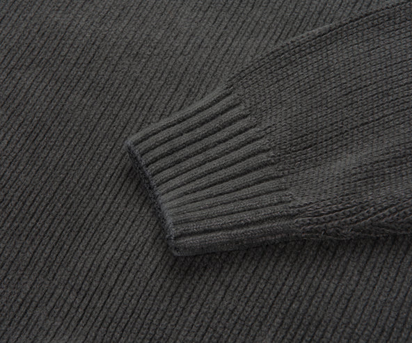 C.P. Company Grey Heavy Knitted LS Polo