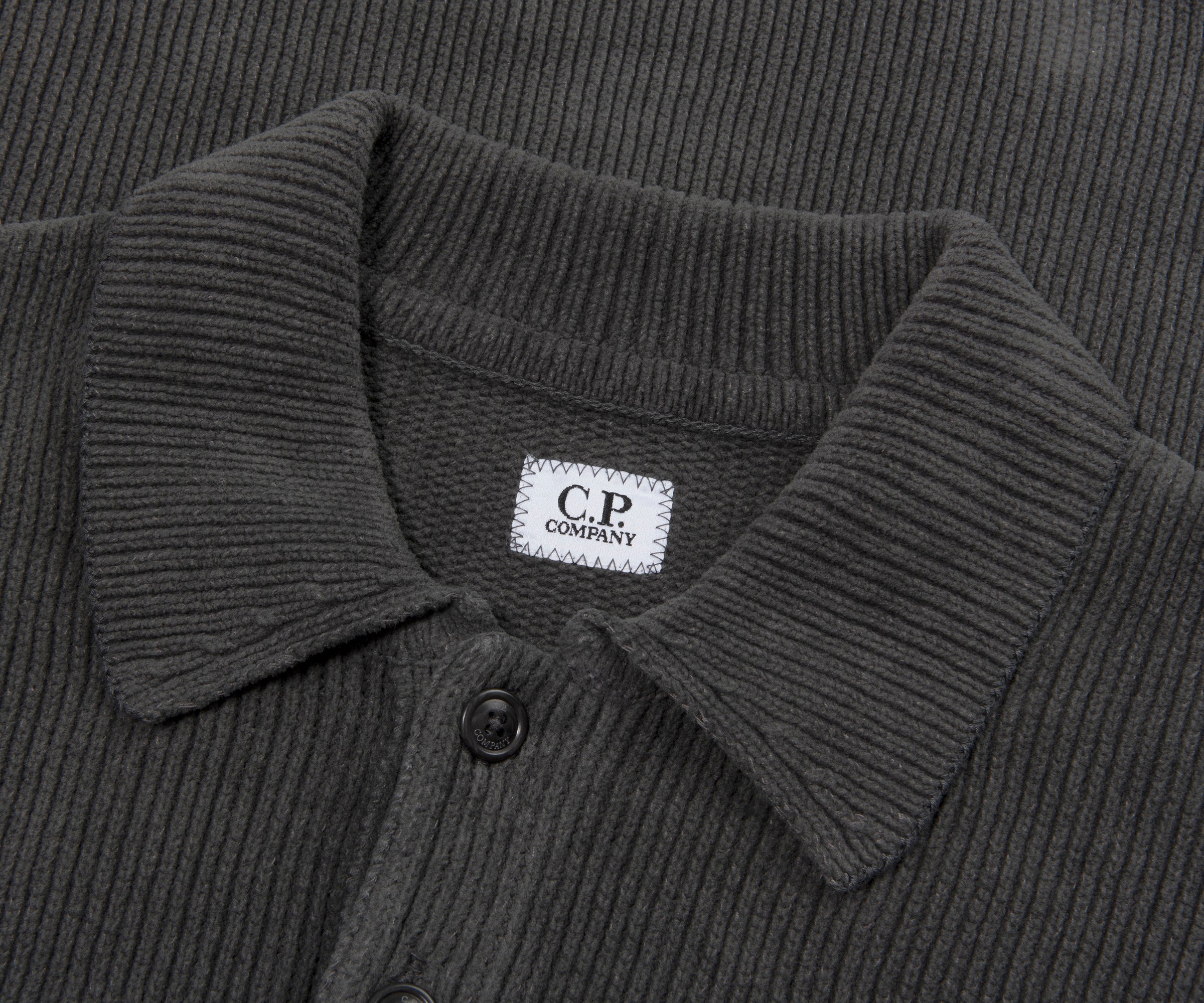 C.P. Company Grey Heavy Knitted LS Polo