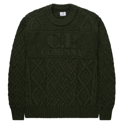 C.P. Company Green Fair Isle Knitted Crewneck