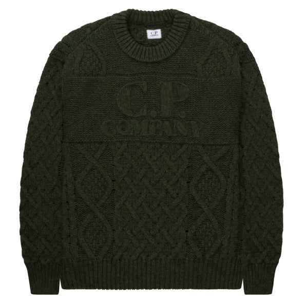 C.P. Company Green Fair Isle Knitted Crewneck