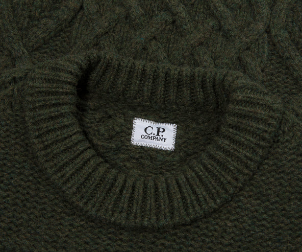 C.P. Company Green Fair Isle Knitted Crewneck
