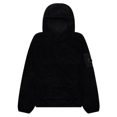 C.P. Company Black Corduroy Goggle Hoodie
