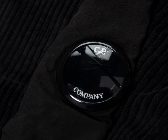 C.P. Company Black Corduroy Goggle Hoodie