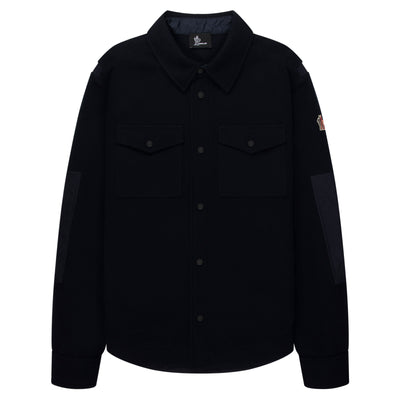 Black jacket with brand logo on a white background