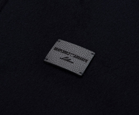 Emporio Armani Navy Heavy Fleece Bomber Sweatshirt