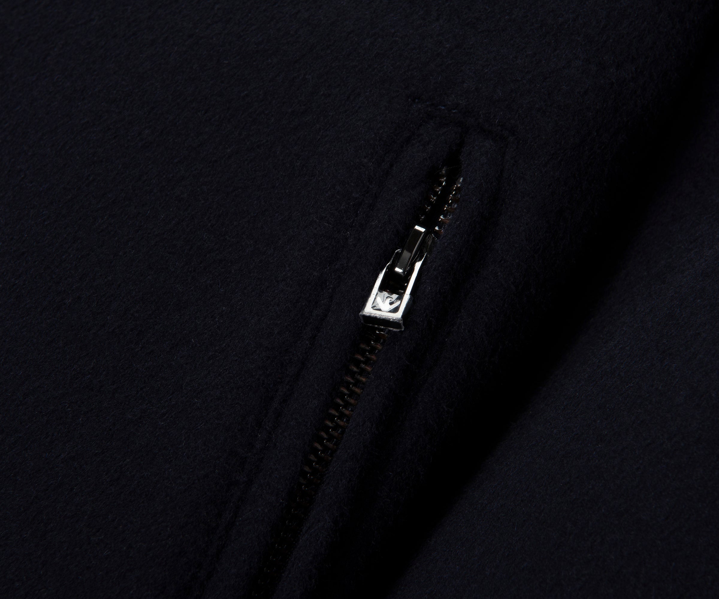 Emporio Armani Navy Heavy Fleece Bomber Sweatshirt