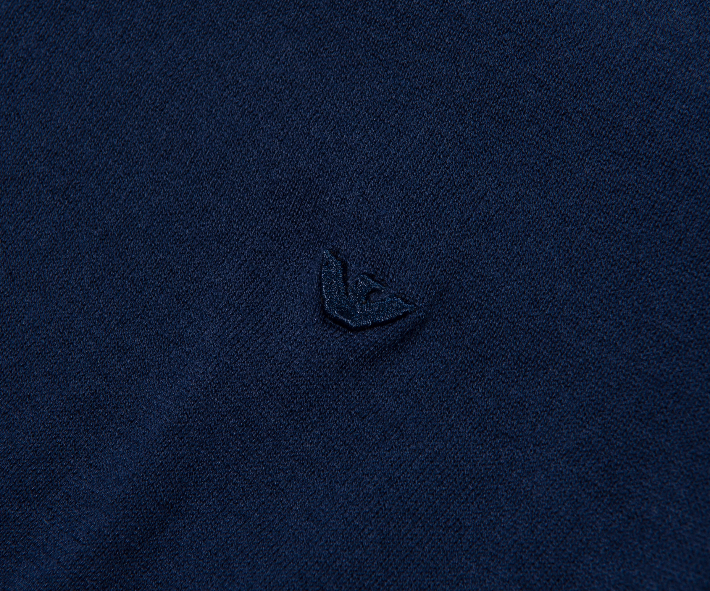 Emporio Armani Blue Knitted SS 1/4 Zip Polo