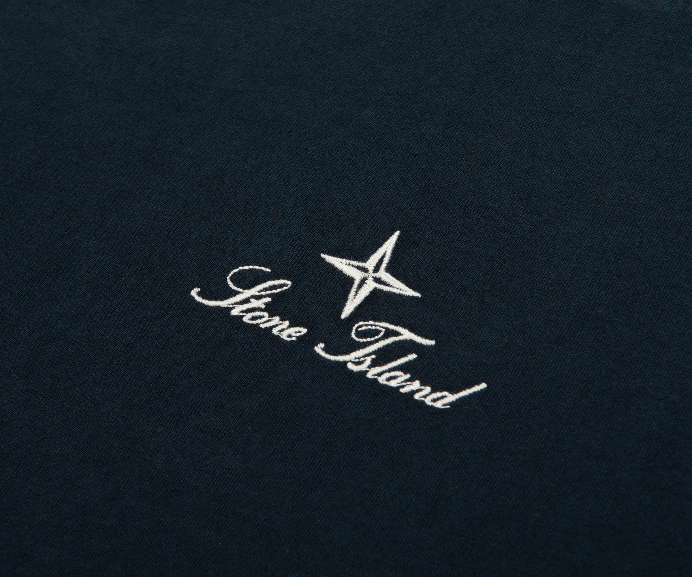 Stone Island Navy Stitched Back Embroidered Logo T-Shirt
