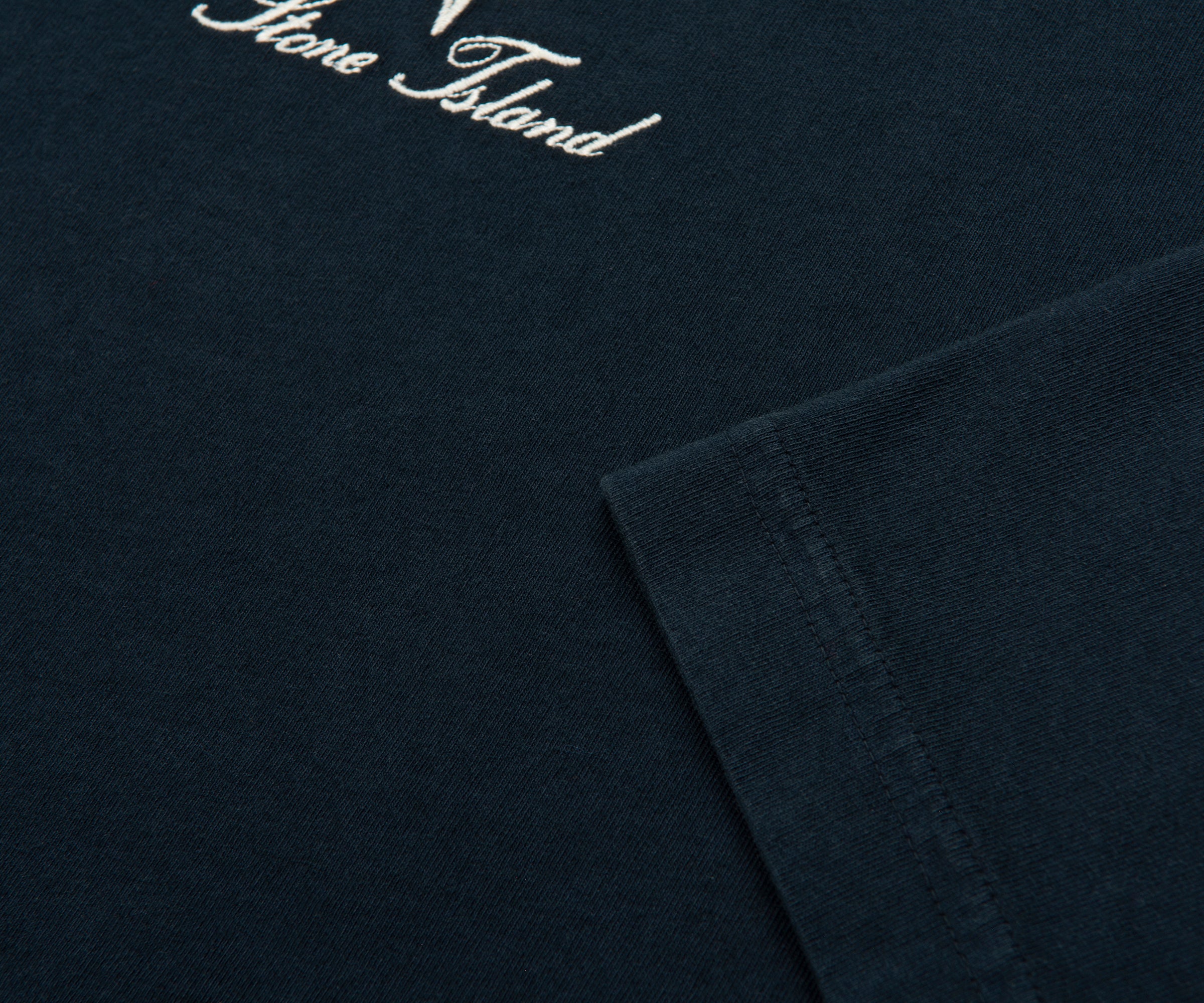 Stone Island Navy Stitched Back Embroidered Logo T-Shirt