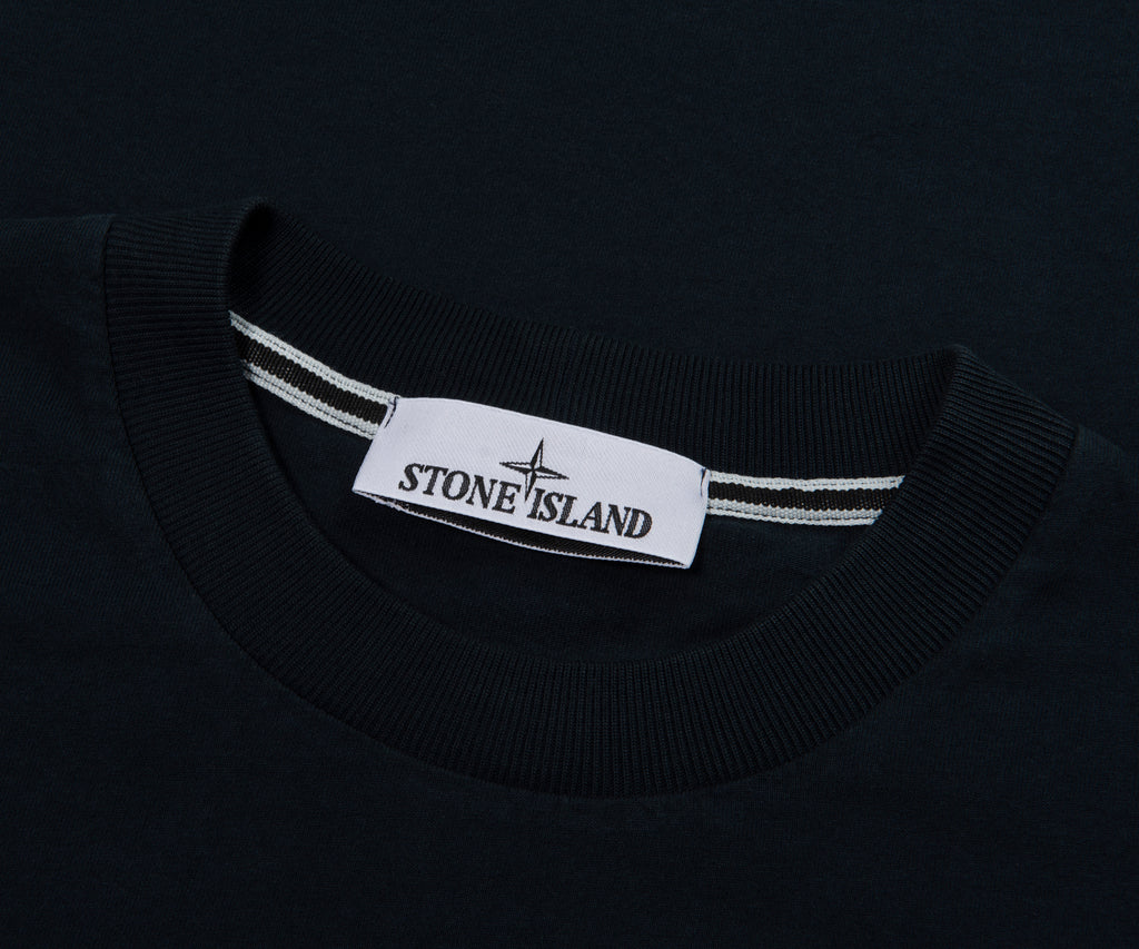 Stone Island Navy Stitched Back Embroidered Logo T-Shirt