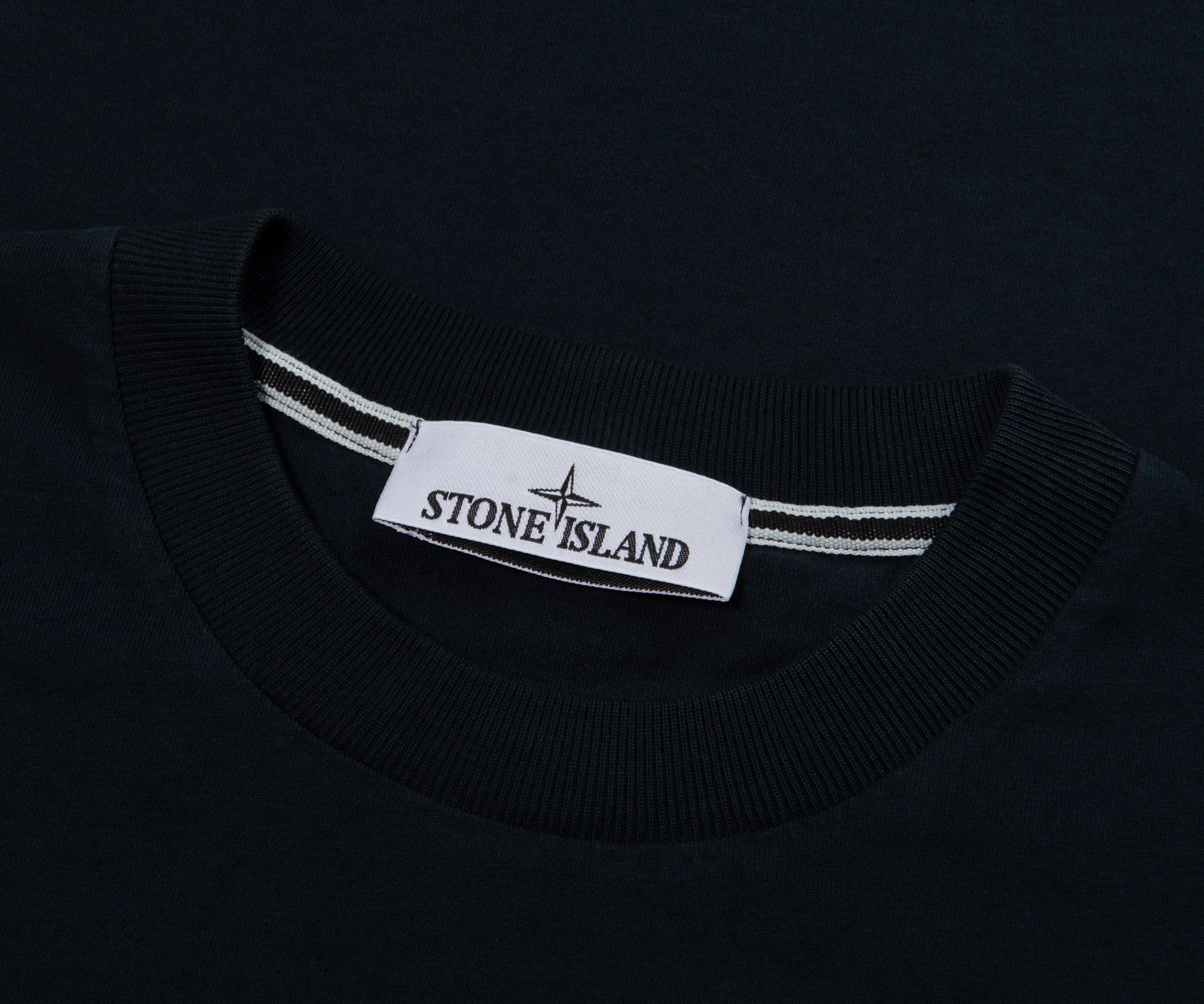 Stone Island Navy Stitched Back Embroidered Logo T-Shirt