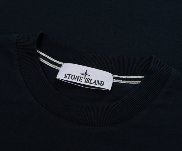Stone Island Navy Stitched Back Embroidered Logo T-Shirt