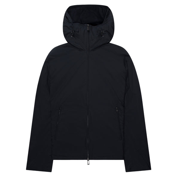 Emporio Armani Navy Fleece Lined Hooded Puffer Coat