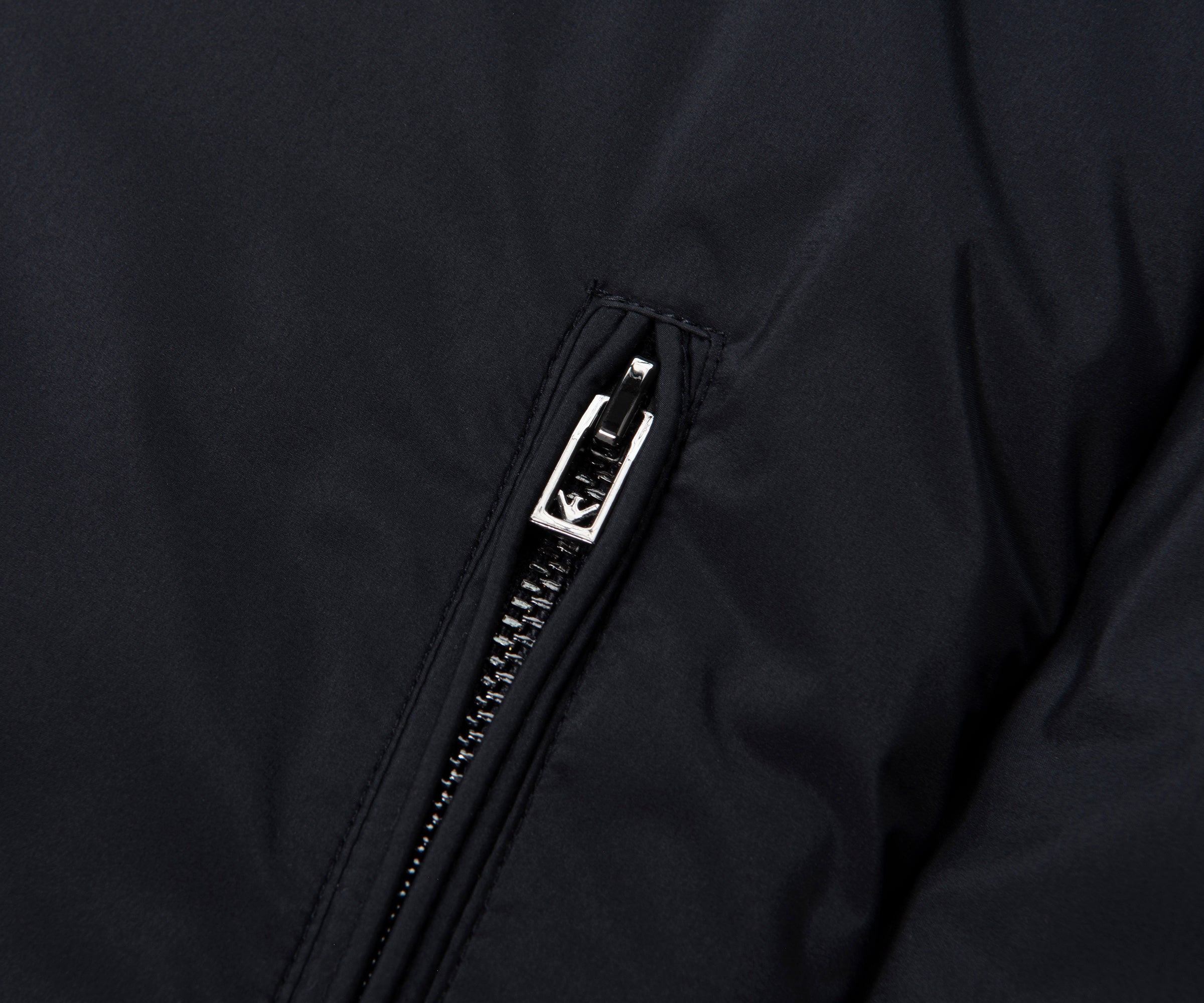 Emporio Armani Navy Fleece Lined Hooded Puffer Coat