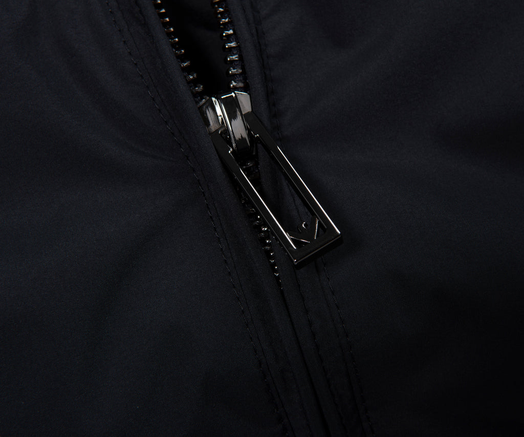 Emporio Armani Navy Fleece Lined Hooded Puffer Coat