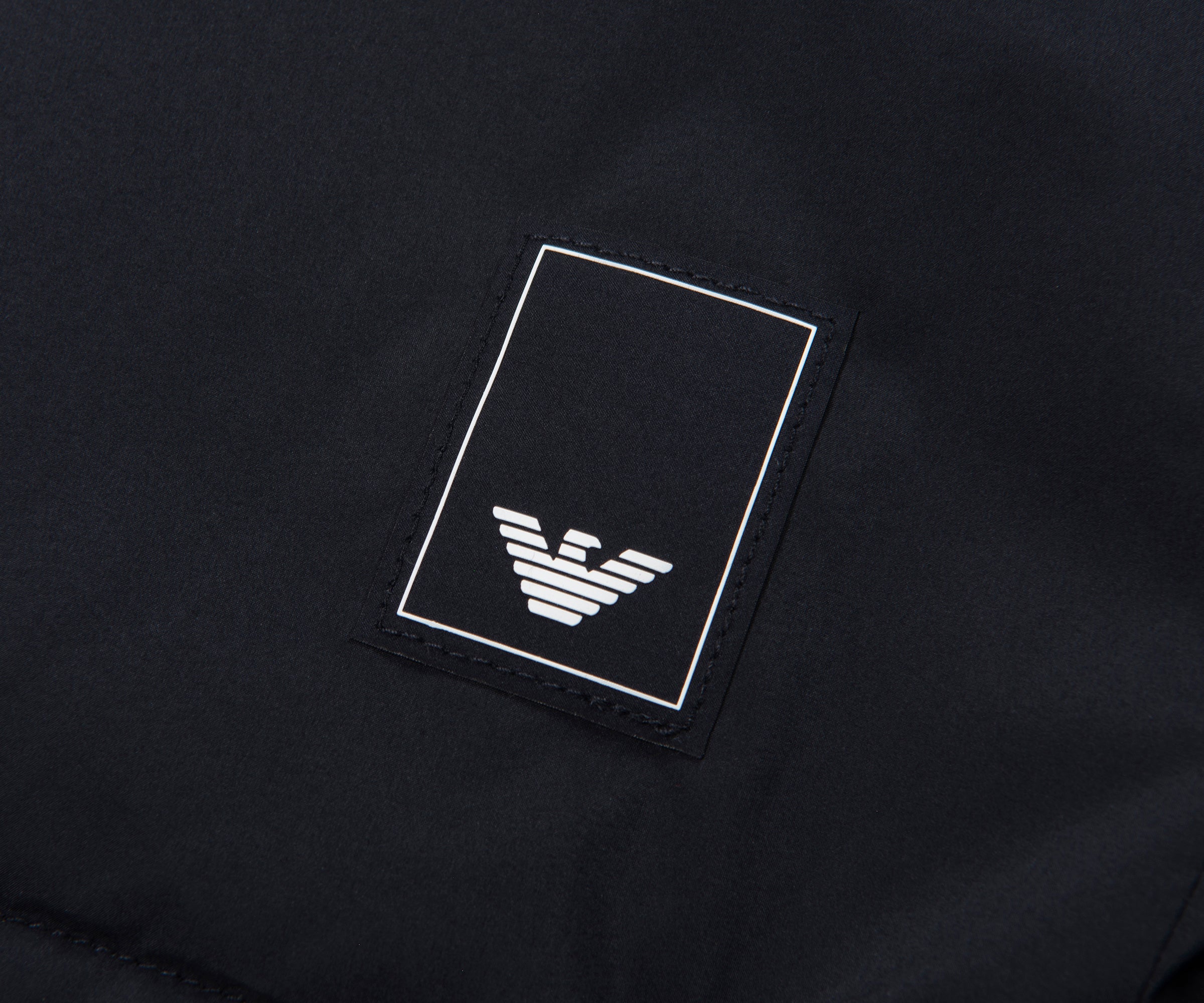 Emporio Armani Navy Fleece Lined Hooded Puffer Coat