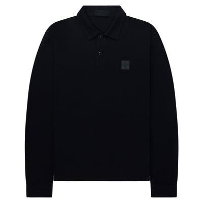 Stone Island Ghost Navy Box Logo LS Polo