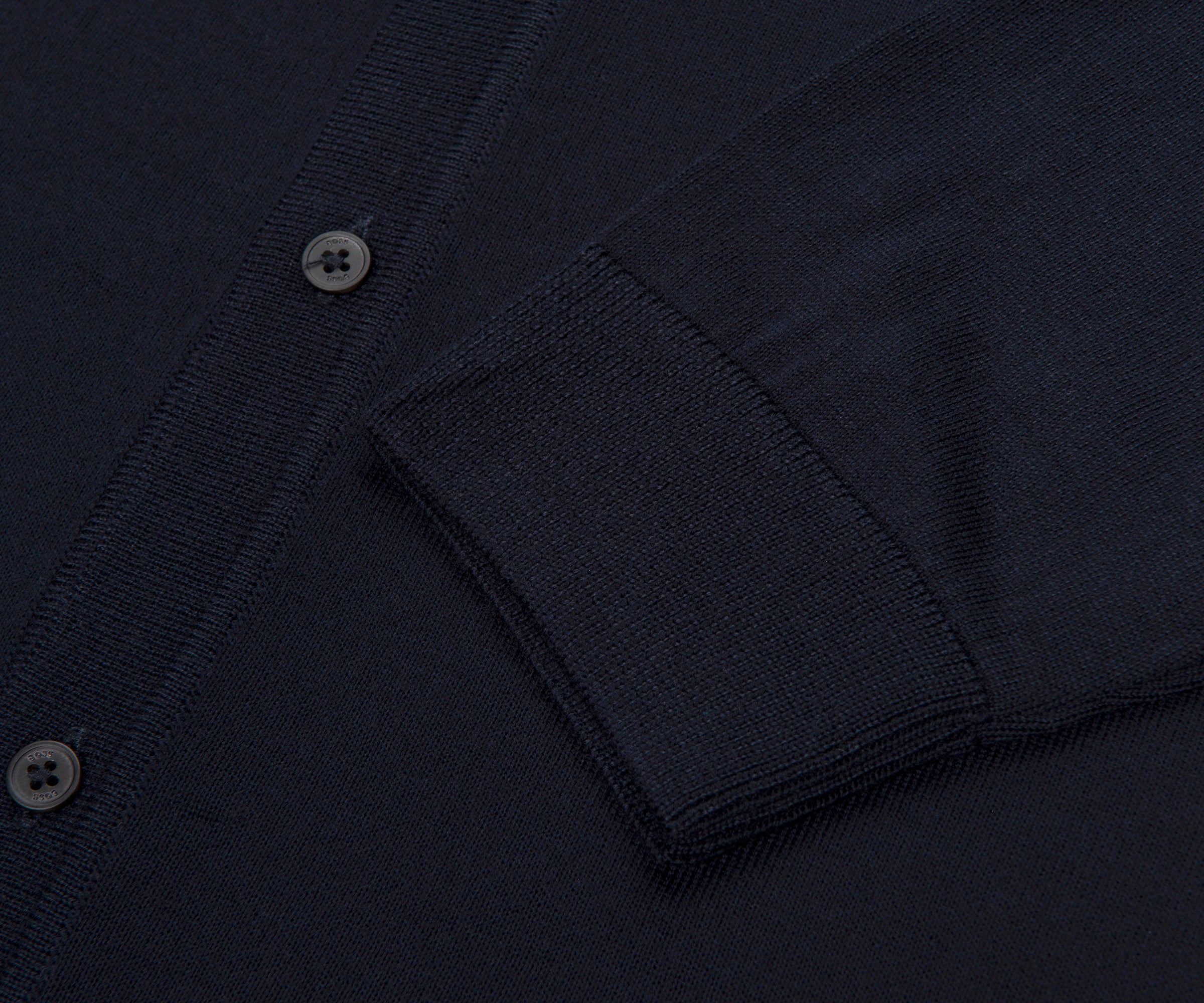 Boss Navy Helbert Full Button LS Polo