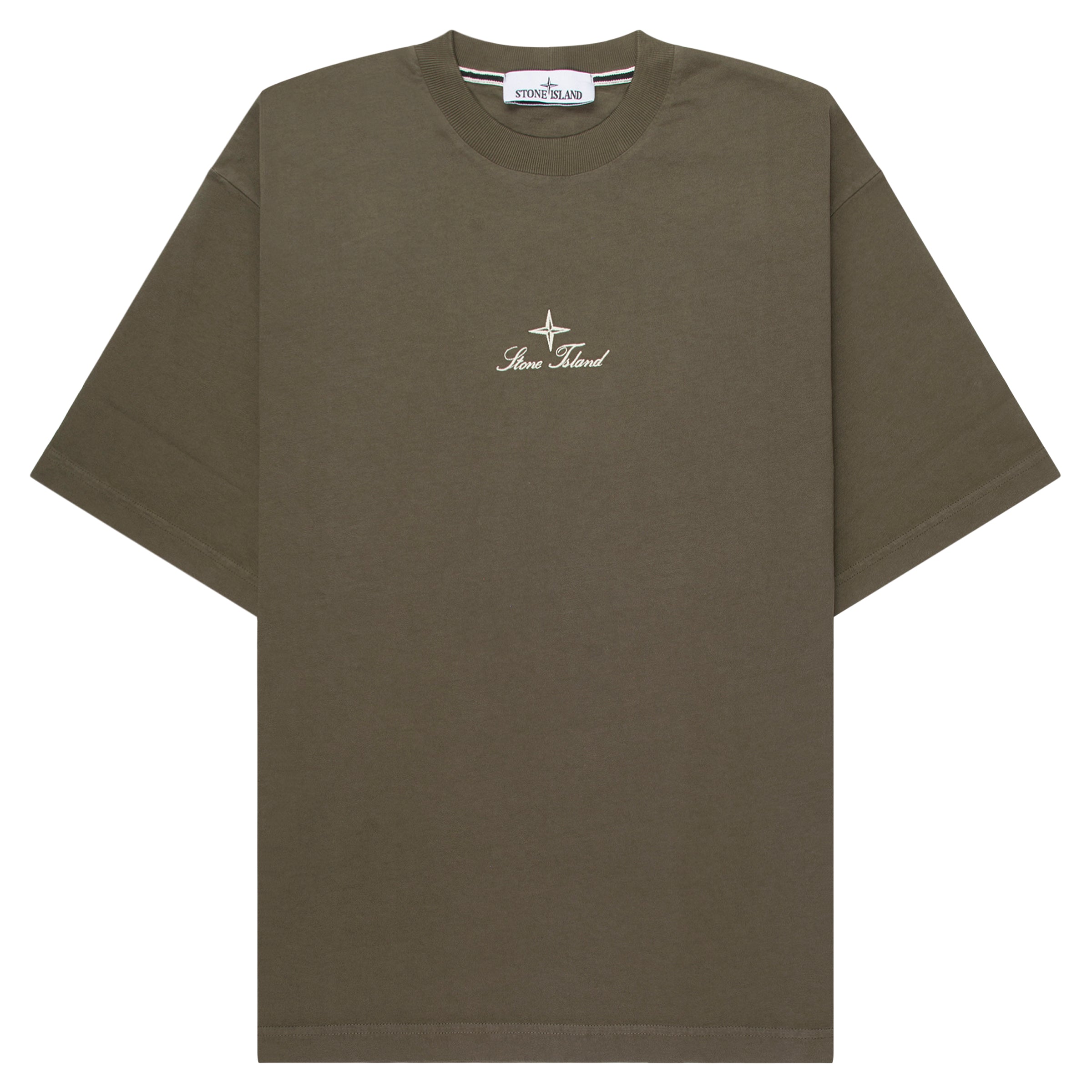 Stone Island Green Stitched Back Embroidered Logo T-Shirt