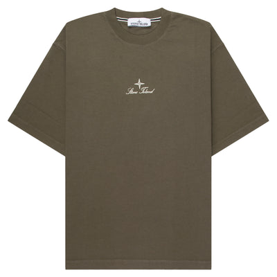 Stone Island Green Stitched Back Embroidered Logo T-Shirt