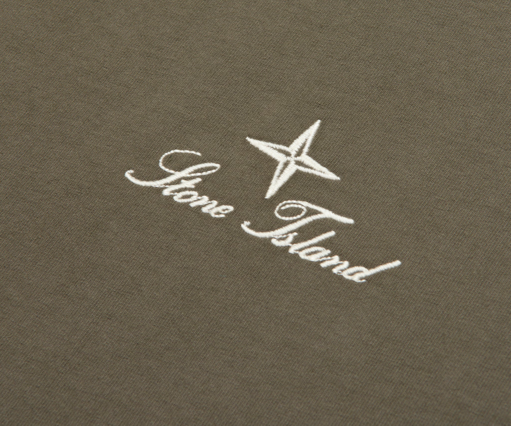 Stone Island Green Stitched Back Embroidered Logo T-Shirt