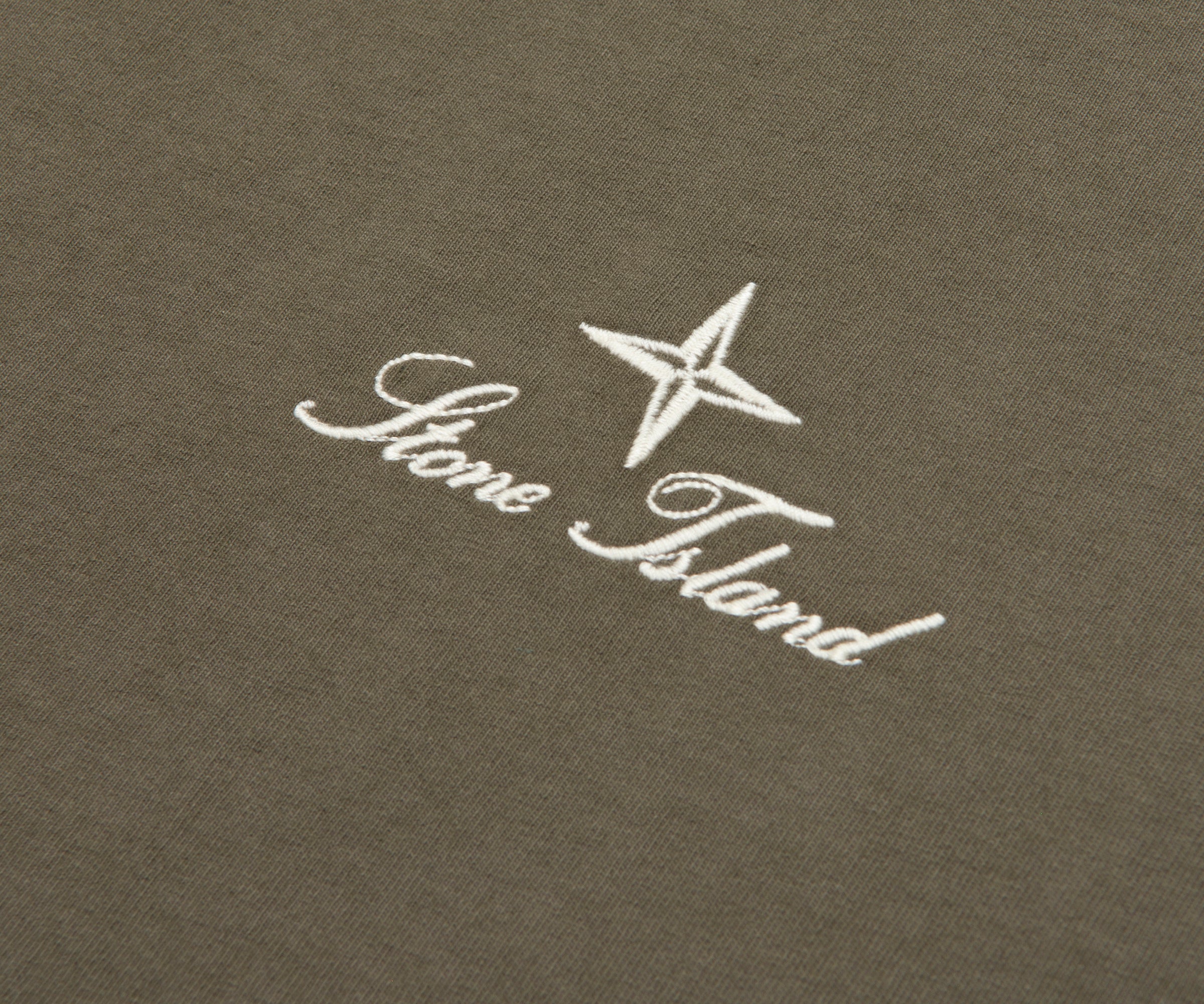 Stone Island Green Stitched Back Embroidered Logo T-Shirt