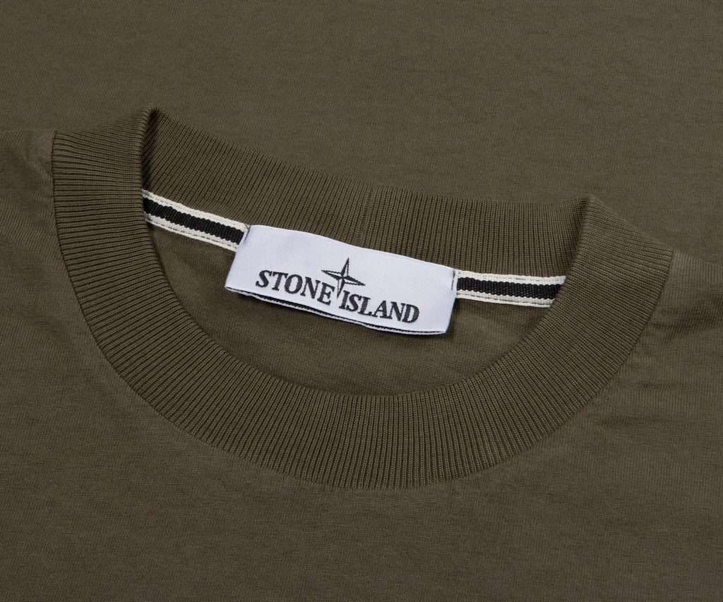 Stone Island Green Stitched Back Embroidered Logo T-Shirt