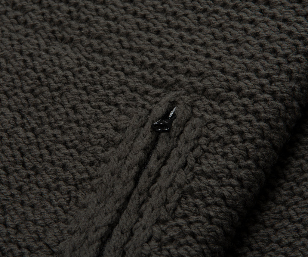 Stone Island Green Chunky Knitted Full Zip Cardigan