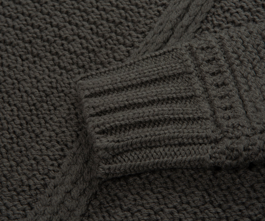 Stone Island Green Chunky Knitted Full Zip Cardigan