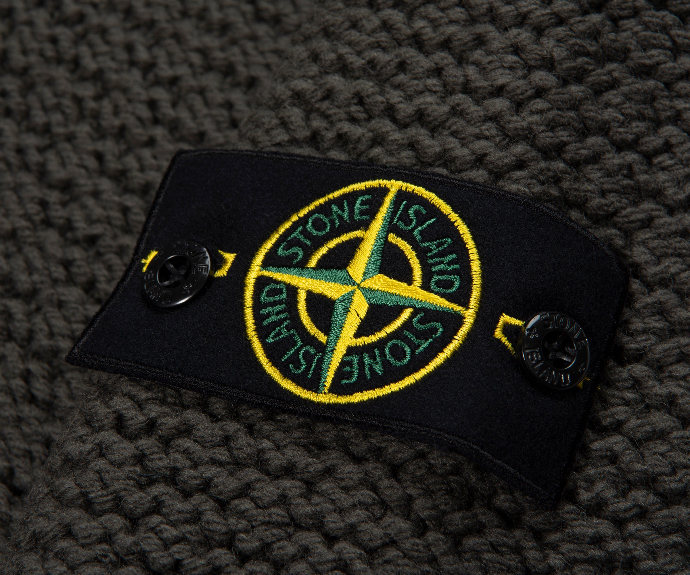 Stone Island Green Chunky Knitted Full Zip Cardigan