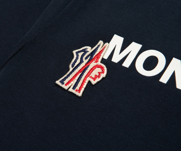 Moncler Grenoble Navy Logo Cotton T-Shirt
