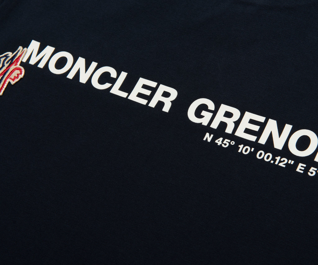 Moncler Grenoble Navy Logo Cotton T-Shirt