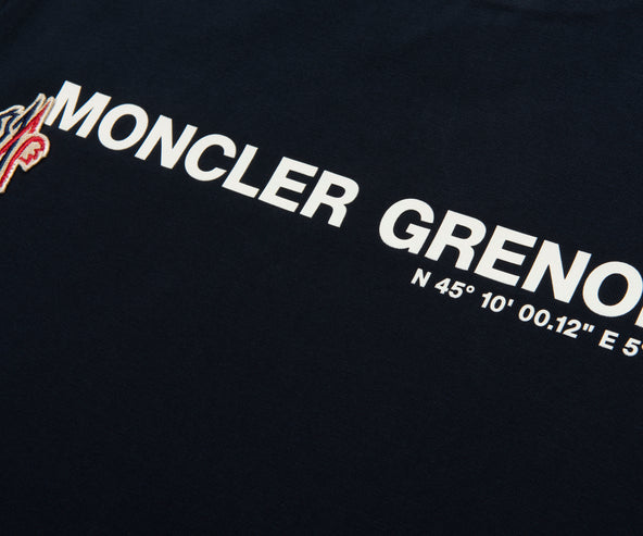 Moncler Grenoble Navy Logo Cotton T-Shirt