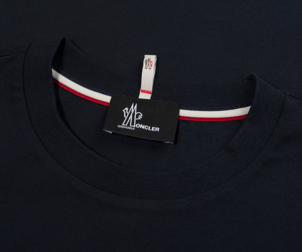Moncler Grenoble Navy Logo Cotton T-Shirt
